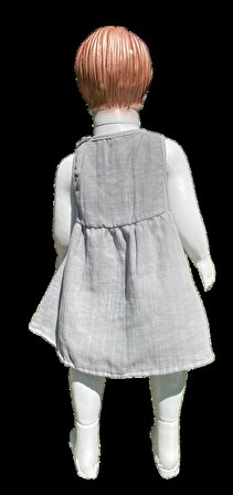 Bebek Çocuk Çift Katlı Müslin Elbise, %100 Organik Pamuk
