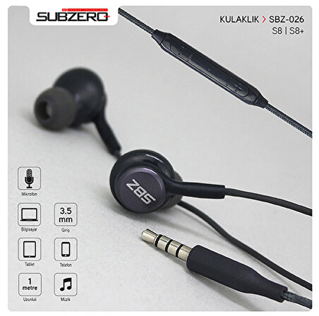 Subzero Kablolu Kulak Içi Kulaklık - S10 - S10 Plus Mikrofonlu - Ses Aç Kapa - Yanıtla - EP34