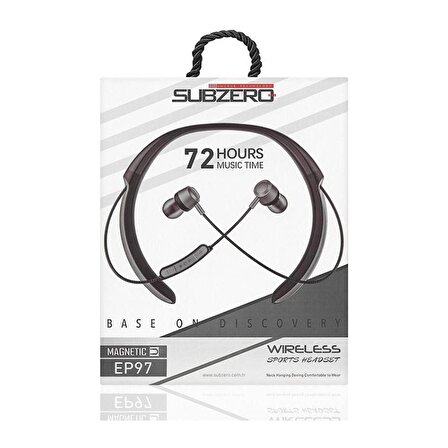 Subzero Kablosuz Spor Kulaklık 72 Saat Bluetooth 5.0 Boyun Askılı Mıknatıslı Bass+ Subzero EP97
