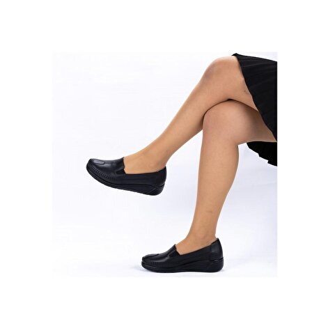 Twoegoist Kadın Hakiki Deri Dolgu Topuklu Hafif Anatomik Pedli Günlük Ayakkabı