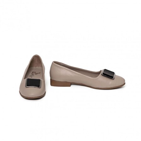 TwoEgoist Kadın Hakiki Deri Günlük Klasik Loafer Babet Ayakkabı