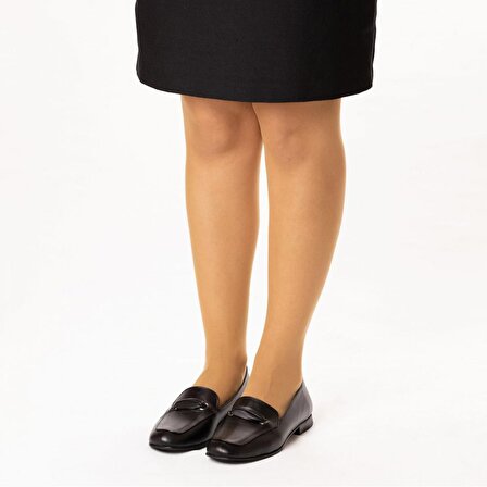 TwoEgoist Kadın Hakiki Deri Günlük Klasik Şık Babet - Loafer Ayakkabı
