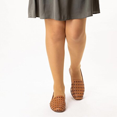 TwoEgoist Kadın Hakiki Deri Günlük Şık Klasik Loafer Babet Ayakkabı
