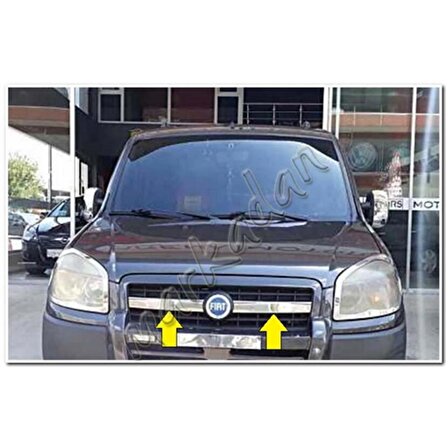 DB Chrome Fiat Doblo Ön Panjur Nikelajı 2006-2012 2 Parça P.Çelik