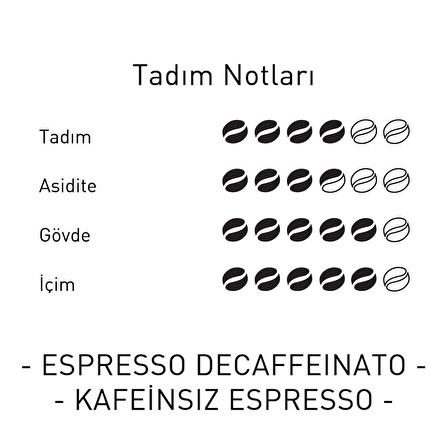 Espresso Decaffeinato Kafeinsiz Espresso Kahve 250 Gr.