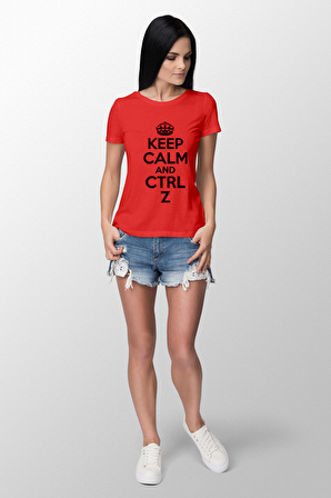 CTRL+Z Baskılı Dar Kesim Kadın Sarı t-shirt