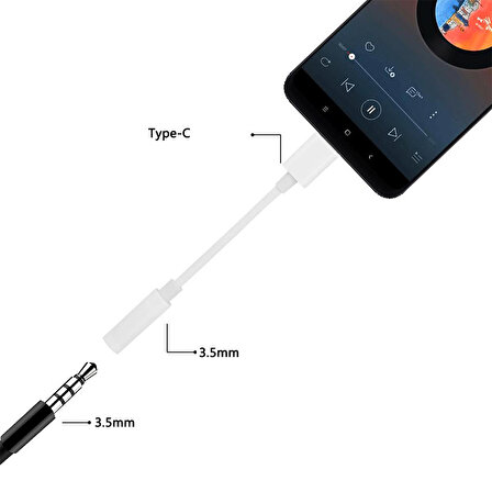 Samsung Uyumlu Kulaklık Dönüştürücü Type-C to 3.5mm Jack Adaptör
