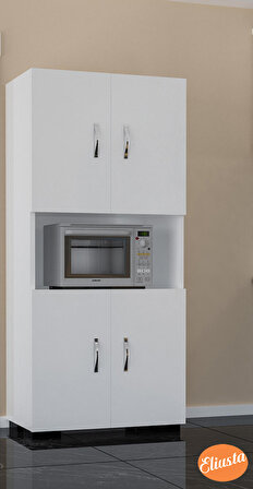 Modilayn Mutfak Dolabı Minifırın Mikrodalga Dolabı 4 Kapaklı Çok Amaçlı Banyo Dolabı Ofis Dolabı