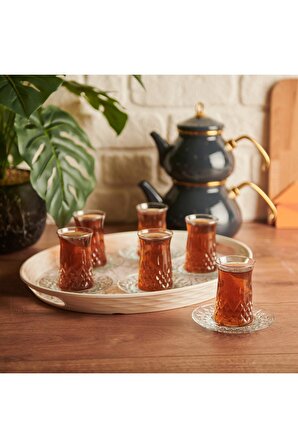 Lav odin çay seti çay takımı - 12 parça çay bardağı takımı tabağı 6 kişilik