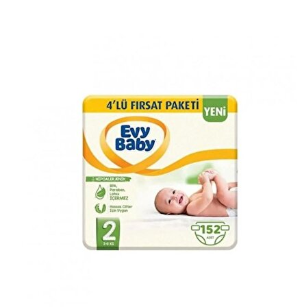 Evy Baby Bebek Bezi 2 Numara 3-6 Kg 152 Adet