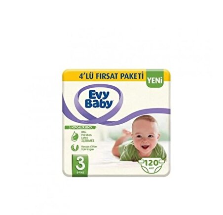 Evy Baby Bebek Bezi 3 Numara 5-9 Kg 120 Adet