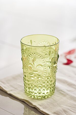 Akrilik Yeşil Tekli Kısa Bardak   Su Meşrubat Kahve Yanı Bardağı 400 ml ( Cam Değildir )