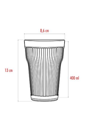 Akrilik Şeffaf 6 lı Uzun Bardak   Su Meşrubat Bardağı 400 ml ( Cam Değildir )