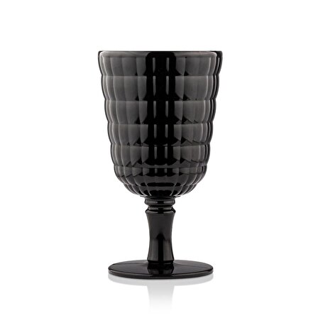 Akrilik Siyah Tekli Kadeh   Su Meşrubat Kahve Yanı Bardağı 450 ml ( Cam Değildir )