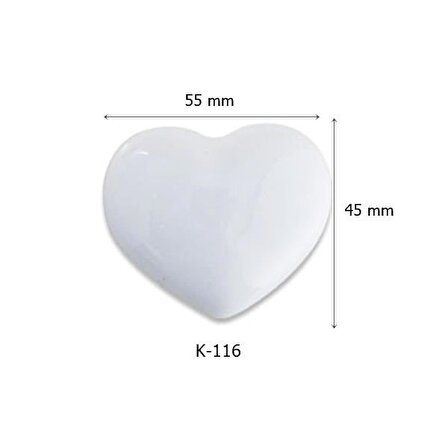 Tomurcuk Porselen Çocuk Odası Beyaz Kalp Düğme Mobilya Kulp