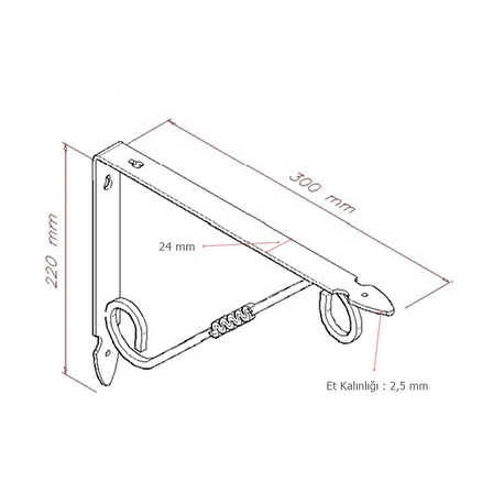 2 Adet Ferforje 22 x 30 cm Dekoratif Raf Altı Ayağı Konsol Beyaz