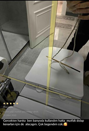 30 mm x 2800 mm Mat Altın Sibu Aynalı Pleksi Şerit Mobilya Süsü