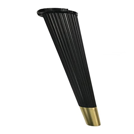 Stil Açılı Konik Plastik Mobilya Ayak Siyah Altın 23 cm Koltuk Ayağı 