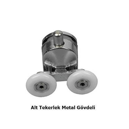 Duşakabin Tekerleği Metal Gövdeli Krom 4 lü Set Teker Çapı 22 mm