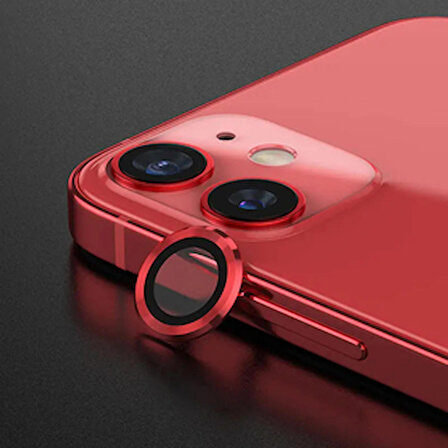 SKV MOBILE Iphone 11/12/12  Mini  Kırmızı  Kamera Koruyucu Lens Koruyucu