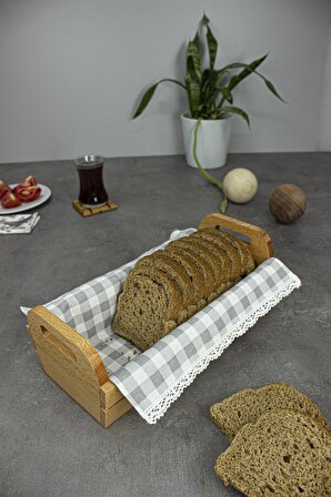 Etka Dizayn Aran - Ahşap Ekmek Kutusu, Ekmek Sepeti Ve Pötikare Örtü