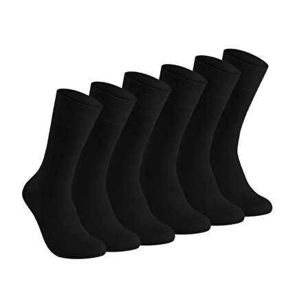 Vegan Ve Organik Bambu Unisex Soket Siyah Çorap 6'lı