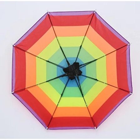 Kafa Şemsiyesi Lastikli Plaj Yazlık Renkli Şemsiye