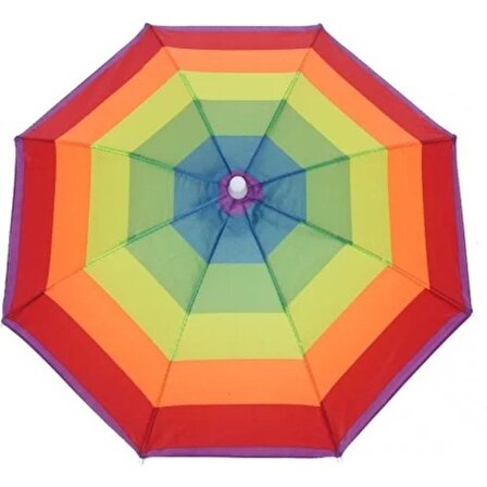Kafa Şemsiyesi Lastikli Plaj Yazlık Renkli Şemsiye