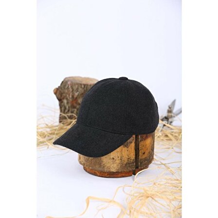 Füme Kışlık Kaşe Beyzbol Şapka Kep