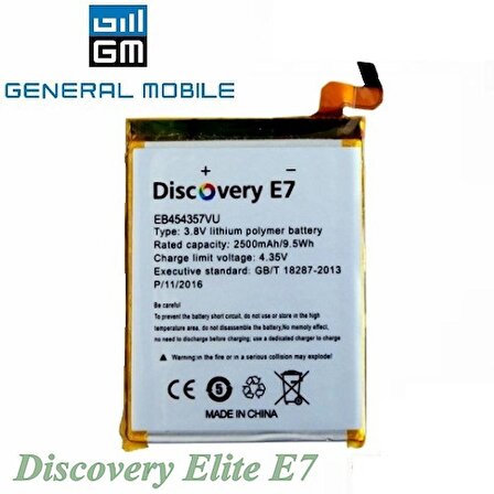 General Mobile Discovery Elite E7 Batarya E7 Uyumlu Batarya