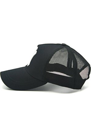 Fileli New York Yankees Nakışlı Şapka Siyah Beyaz Ny Şapka
