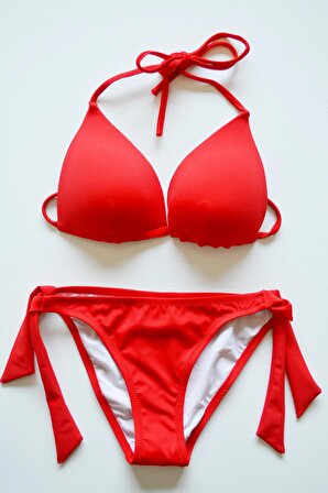 Beria Kadın Üçgen Yarım Dolgulu Kırmızı Bikini Takımı