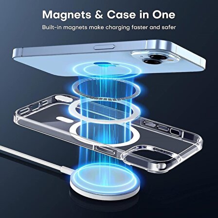 Apple iPhone 14 Pro Max MagSafe Uyumlu Özellikli Şeffaf Kılıf