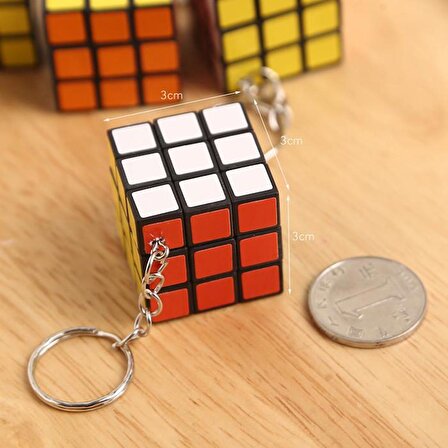 Mini Rubik Zeka Küpü (sabır Küpü) 3x3 Anahtarlık