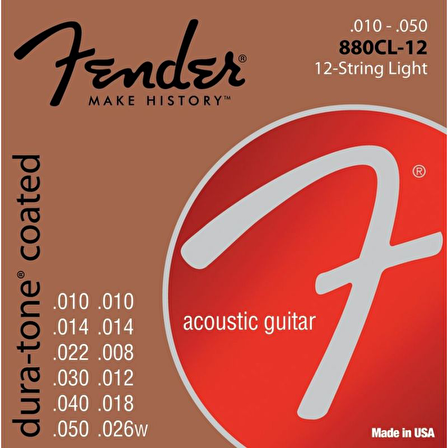Fender Dura-Tone Coated 80/20 880CL-12 10-50