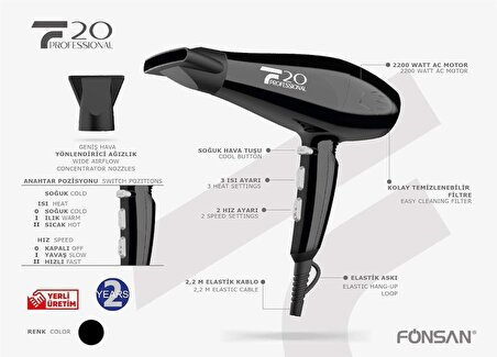 Fönsan F20 Professional 2200 W Fön Makinesi
