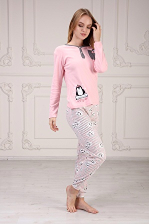 Penguen Baskılı Pijama Takım