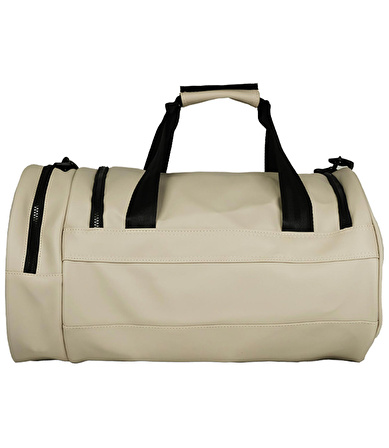 MuscleCloth Elite Duffel Bag Silindir Spor Çanta Bej