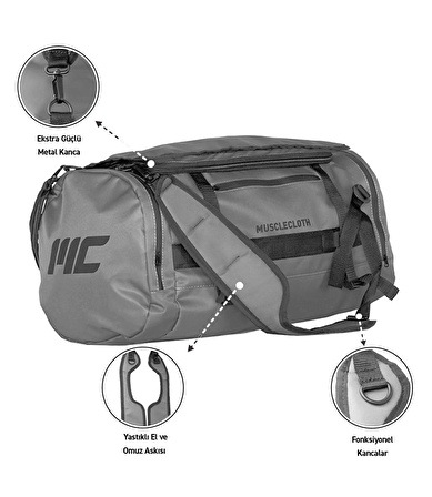 MuscleCloth Convertible Spor Çanta Gri