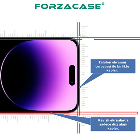 Forzacase Infinix Zero X Pro ile uyumlu Çerçeveli Tam Kaplayan Temperli Ekran Koruyucu - FC003