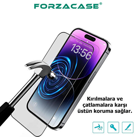 Forzacase iPhone SE 2020 ile uyumlu Çerçeveli Tam Kaplayan Temperli Ekran Koruyucu - FC003