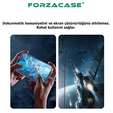 Forzacase Samsung Galaxy A55 Çerçeveli Tam Kaplayan Temperli Ekran Koruyucu - FC003