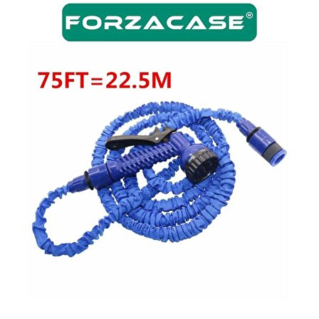 Forzacase 22.5 Metre Uzayan Bahçe Sulama Araç Yıkama Hortumu 7 Kademeli Başlıklı Tabanca - FC080