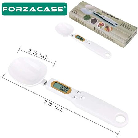 Forzacase Taşınabilir Ölçek Ağırlık Bilen Ekranlı Kaşık Tartı Profesyonel Mutfak Ekip 500g - FC087