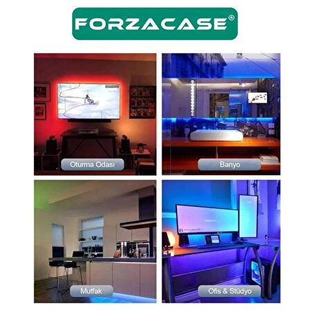 Forzacase Uzaktan Kumandalı RGB LED 5 Metre Şerit Gökkuşağı Işık Şeridi Led Işığı - FC187