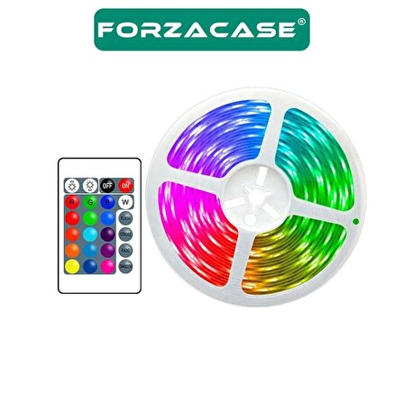 Forzacase Uzaktan Kumandalı RGB LED 5 Metre Şerit Gökkuşağı Işık Şeridi Led Işığı - FC187