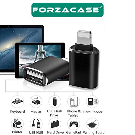 Forzacase Lightning to USB 3.0 Çevirici Adaptör Usb Flash Klavye Mouse iPhone iPad Uyumlu - FC199