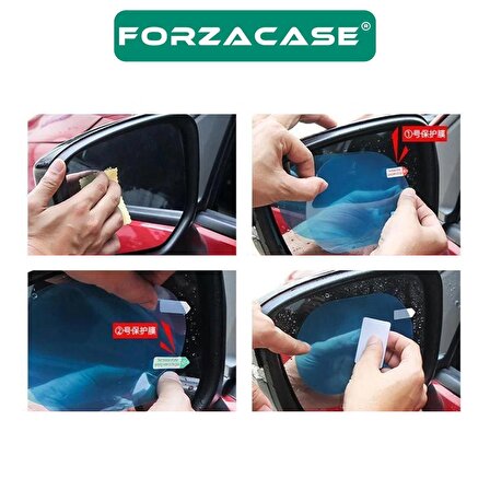 Forzacase Otomobil Dikiz Aynası Yağmur Su Kaydırıcı Jelatin Sticker Film 150x100mm 2 Adet - FC236