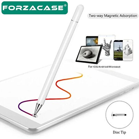 Forzacase Universal Telefon Tablet iPad 3in1 Tükenmez ve Disk Uçlu Stylus Pen Dokunmatik Kalem - FC240