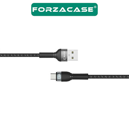 Forzacase Hydra Serisi Type-C USB Örgülü Şarj ve Data Kablosu 2.4A 1 metre - FC314